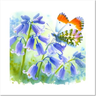 Pop Orange-Tip butterfly - Watercolor Butterfly Posters and Art